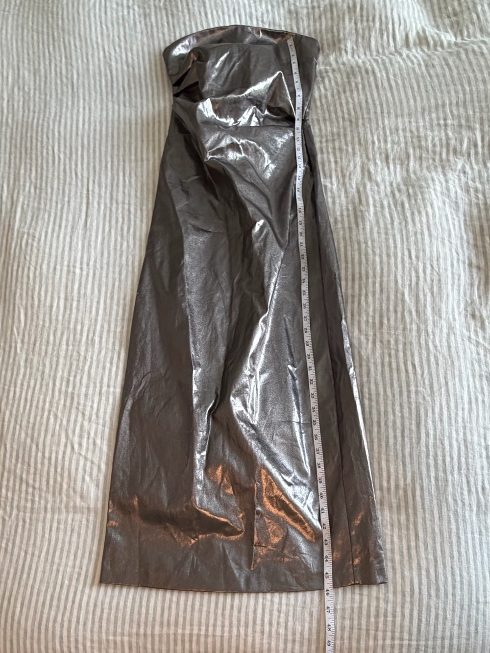 NWT Zara Strapless Shiny Metallic Silver Dress - Picture 3 of 8